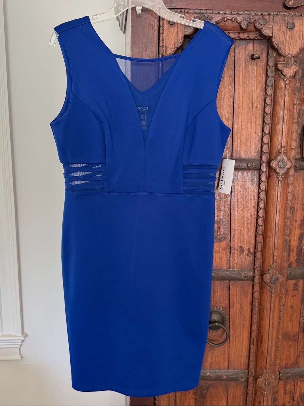 Royal Blue Sheath Dress - Sleeveless V-Neck